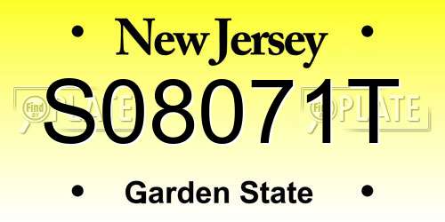 S08071T New Jersey License Plate