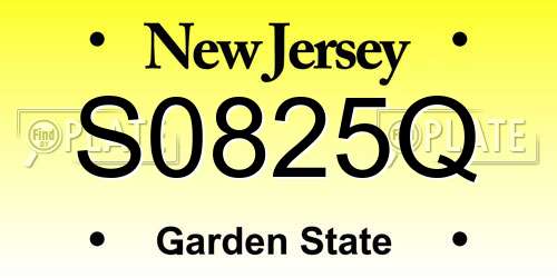 S0825Q New Jersey License Plate