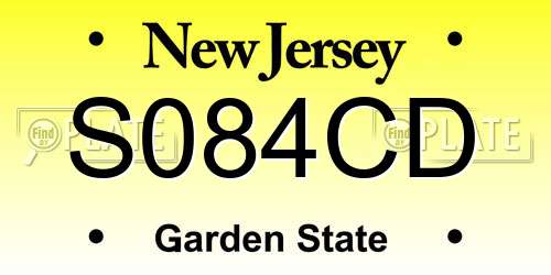 S084CD New Jersey License Plate
