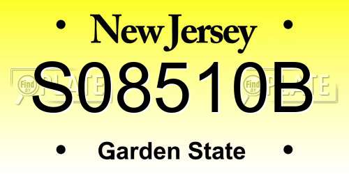 S08510B New Jersey License Plate