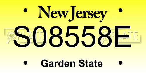 S08558E New Jersey License Plate