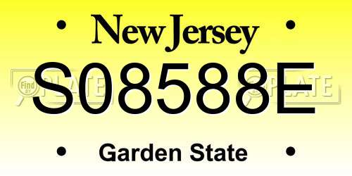 S08588E New Jersey License Plate