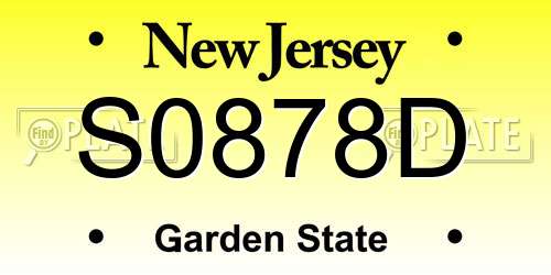 S0878D New Jersey License Plate