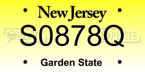 S0878Q New Jersey License Plate