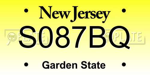 S087BQ New Jersey License Plate