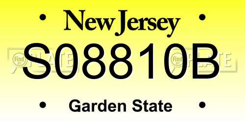 S08810B New Jersey License Plate