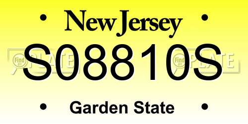 S08810S New Jersey License Plate
