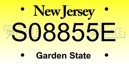 S08855E New Jersey License Plate