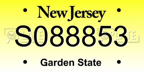 S088853 New Jersey License Plate