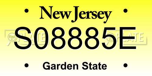 S08885E New Jersey License Plate