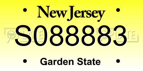 S088883 New Jersey License Plate