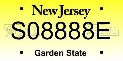 S08888E New Jersey License Plate