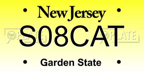 S08CAT New Jersey License Plate