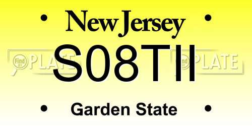 S08TII New Jersey License Plate