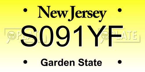 S091YF New Jersey License Plate