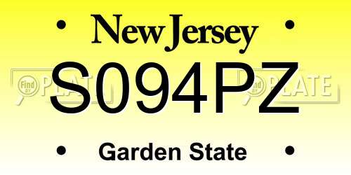 S094PZ New Jersey License Plate