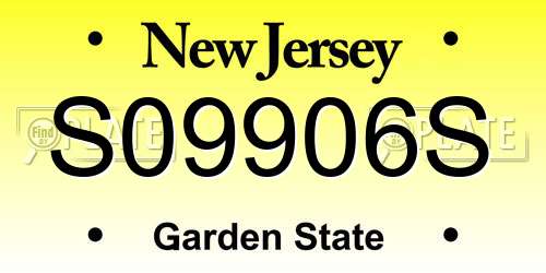 S09906S New Jersey License Plate
