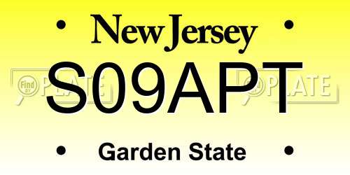 S09APT New Jersey License Plate
