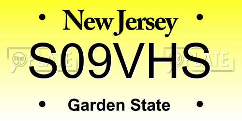 S09VHS New Jersey License Plate