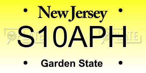S10APH New Jersey License Plate