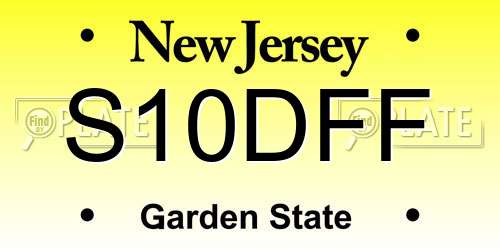 S10DFF New Jersey License Plate