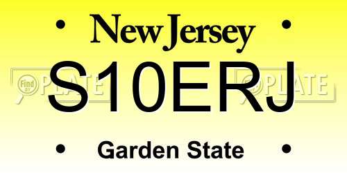 S10ERJ New Jersey License Plate