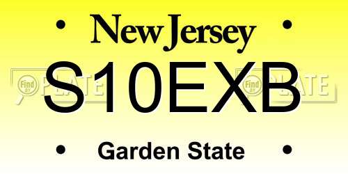 S10EXB New Jersey License Plate