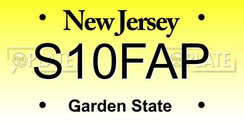 S10FAP New Jersey License Plate