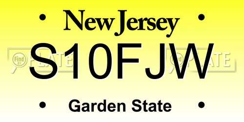 S10FJW New Jersey License Plate