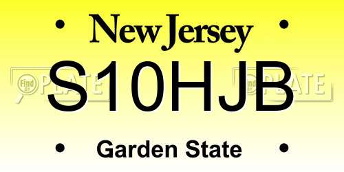 S10HJB New Jersey License Plate
