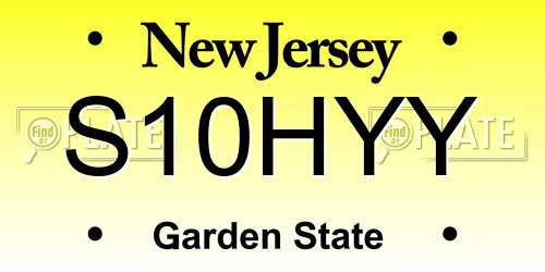S10HYY New Jersey License Plate