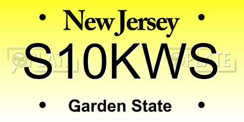 S10KWS New Jersey License Plate