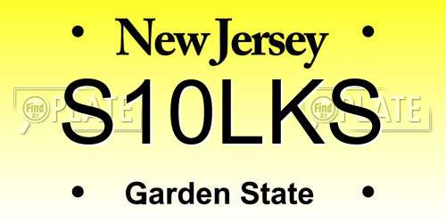 S10LKS New Jersey License Plate