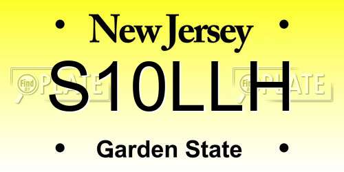 S10LLH New Jersey License Plate