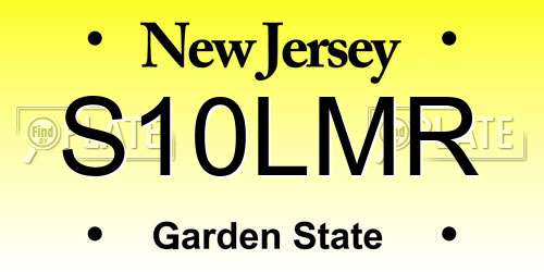 S10LMR New Jersey License Plate