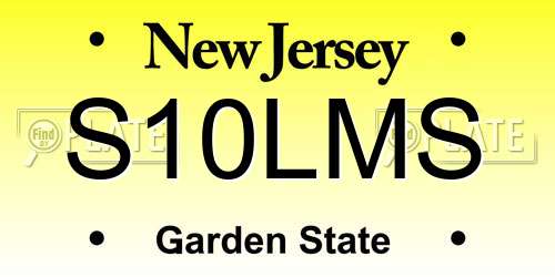 S10LMS New Jersey License Plate