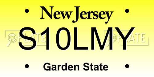S10LMY New Jersey License Plate