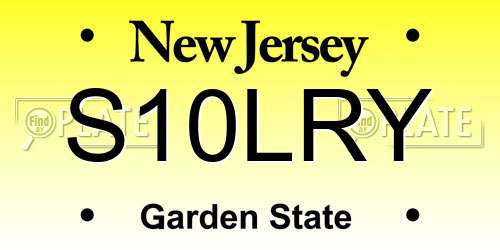 S10LRY New Jersey License Plate