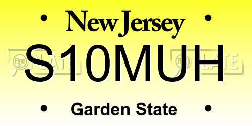 S10MUH New Jersey License Plate