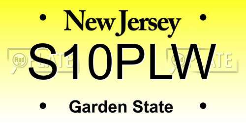 S10PLW New Jersey License Plate