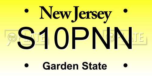 S10PNN New Jersey License Plate