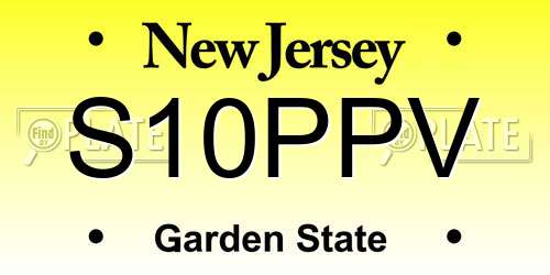 S10PPV New Jersey License Plate