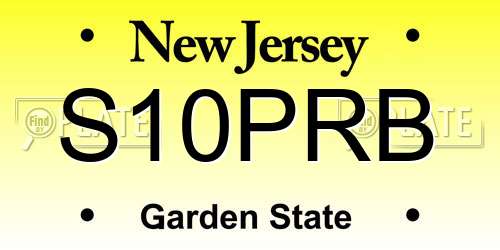S10PRB New Jersey License Plate
