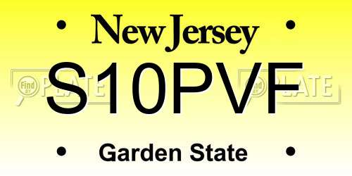S10PVF New Jersey License Plate