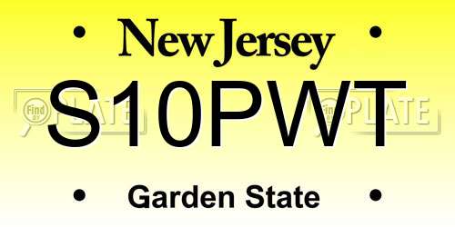 S10PWT New Jersey License Plate
