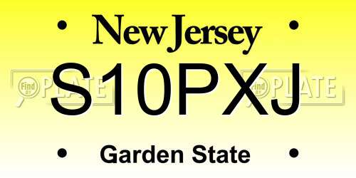 S10PXJ New Jersey License Plate