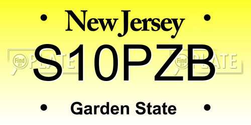 S10PZB New Jersey License Plate