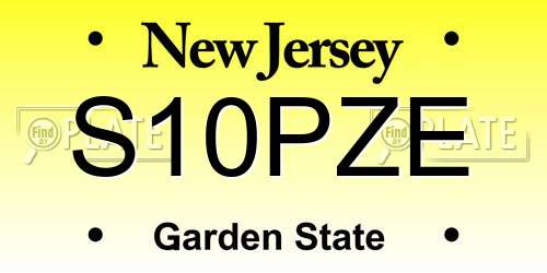 S10PZE New Jersey License Plate