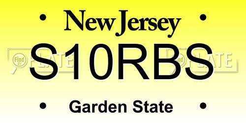 S10RBS New Jersey License Plate