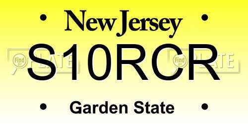S10RCR New Jersey License Plate